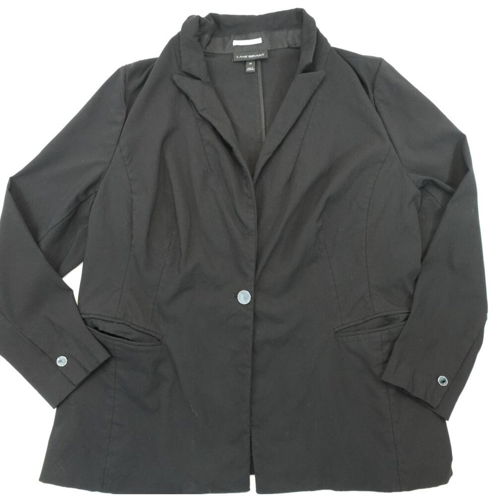 Lane Bryant Black One Button The Bryant Blazer
